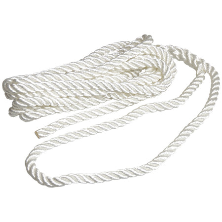 Robline fortøjningstov i hvid farve, set fra siden med mål 16mm x 6m