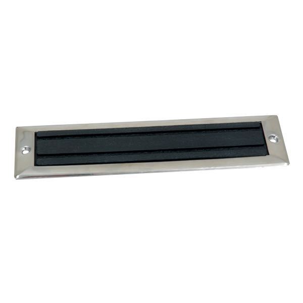 SeaTec trinplade med gummi, 213 x 57 mm, set fra siden.