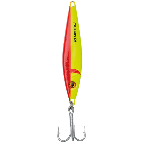 Kinetic torskepilken i gul/orange farve med #3/0 krog