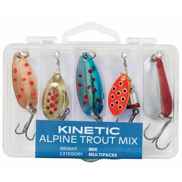 Kinetic Alpine Trout mix med fem forskellige kroge til fiskeudstyr