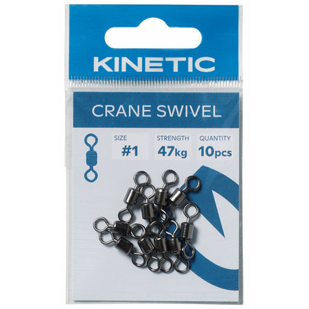 Kinetic, Crane svirvel str #8 i pakke med 10 stk. til fiskeri.