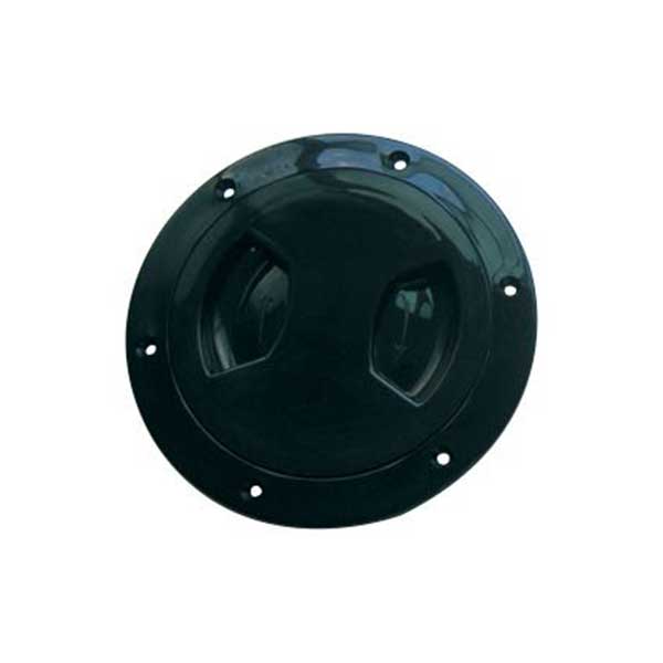 SeaTec inspektionsluge 100mm i sort, set forfra med åbning.