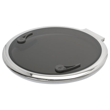 Rutgerson dæksluge rund Ø530mm set ovenfra, klar til montering på båd