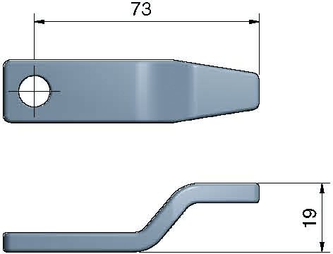 Roca dørkringle i AISI 316, set forfra med detaljeret design.