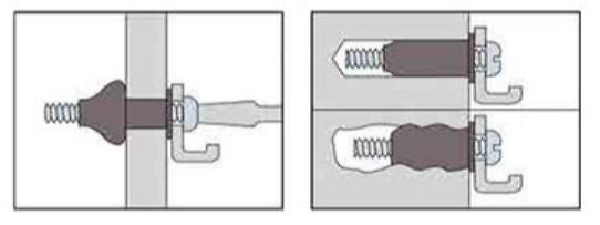 Rawlplug Rawlnut M4/24 24 mm i æsken sammen med installatørværktøj