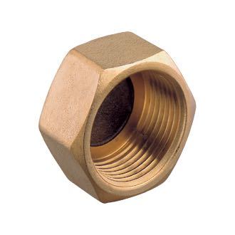Guidi slutmuffe ind.gev 1/4" i messing, set fra siden.