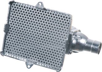 Rustfri SeaTec fittings, bundsi 115 x 100 mm, set fra siden.