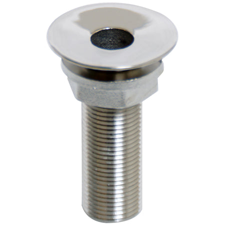 Rustfri gennemføring 3/8" RF uden gevind, vises fra siden.