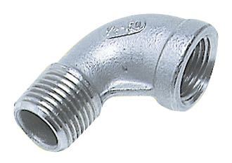 1852 90° bøjning set fra siden, rustfri fittings til bådudstyr
