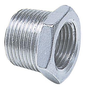 Nippelmuffe 1/2-3/8" RF AISI 316 set forfra med glatte overflader