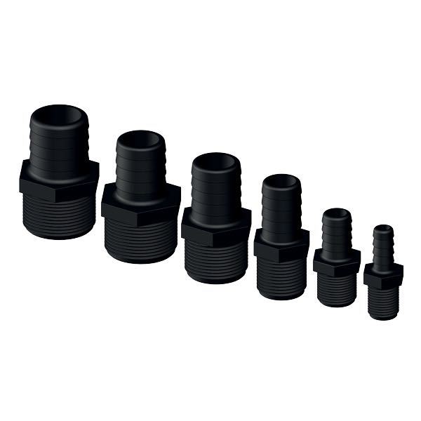 Trudesign slangestuds han i kompositmateriale i sort farve, set fra siden.