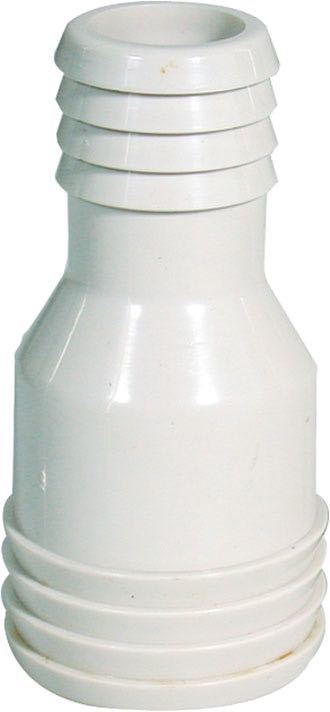 Trudesign slangeadapter 32-25 mm i hvid plast, vist forfra