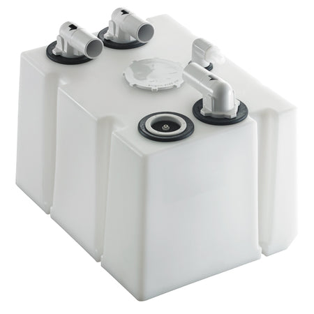 Forfra billede af Dometic 61L septiktank med mål og design