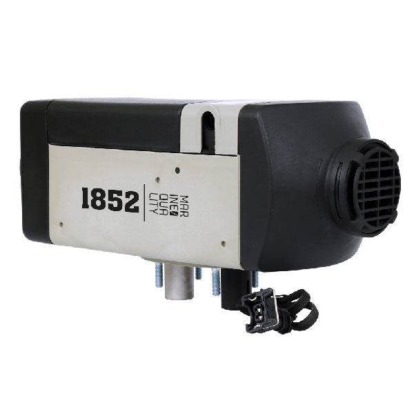 1852 bådvarmer 2Kw diesel set forfra, med betjeningselementer synlige