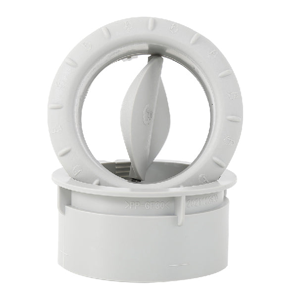 Rund grå luftdyse 60 mm til installation i bådvarmere