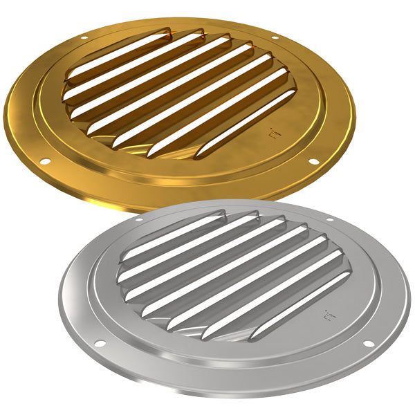 Roca ventilgæller i messing, Ø125 mm, med 0,7 mm tykkelse, set forfra.