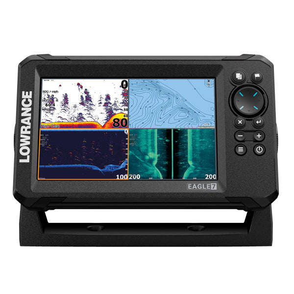 Lowrance, Eagle 7 Tripleshot monteret på en båd