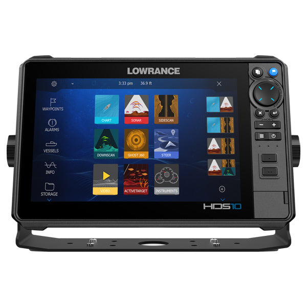 Lowrance HDS-10 PRO monteret på bådkonsol