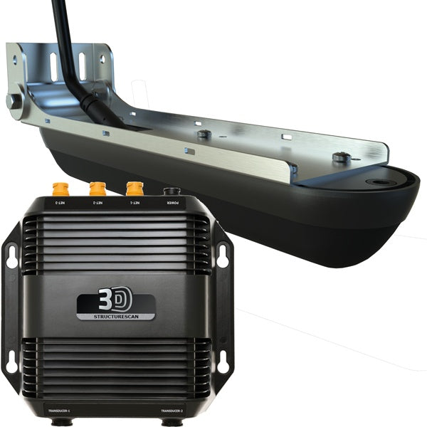 Navico Structurescan 3D modul med transducer monteret til båd