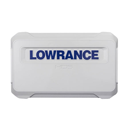 Lowrance Suncover til HDS-16 Live i sort, placeret på et bord