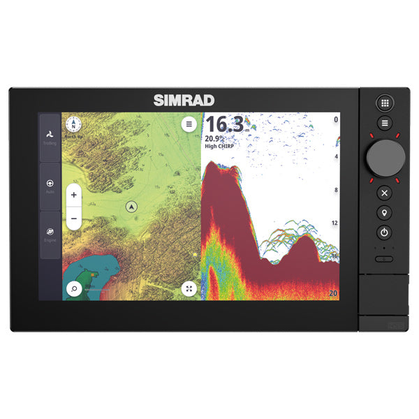 Simrad NSS 4 10" ekkolodsmodul monteret på båd.