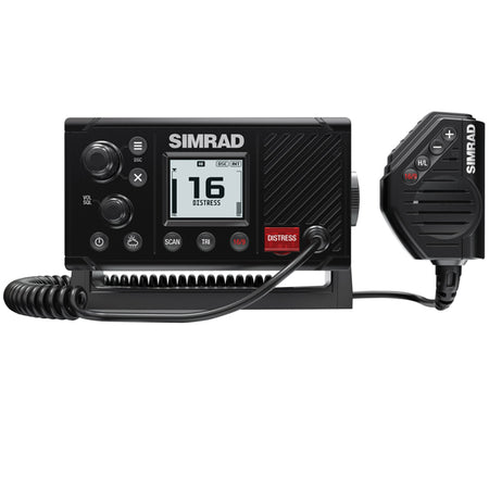 Simrad RS20S VHF med GPS, set forfra og med skærmdisplay