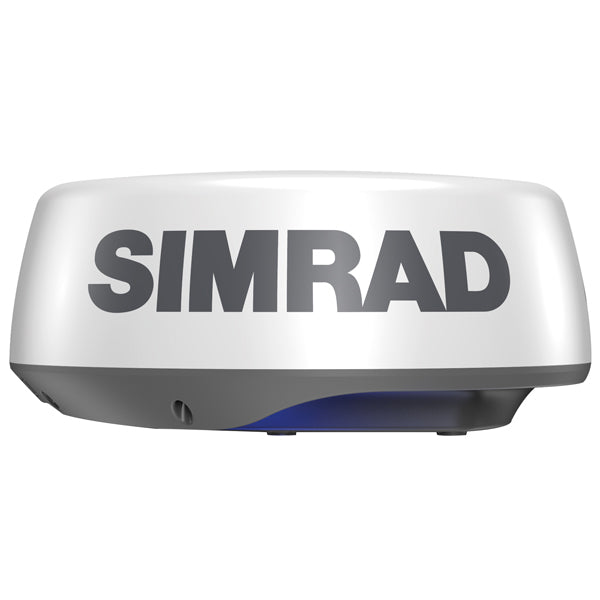 Simrad Radar Halo20+ set fra siden, monteret på bådens tag.