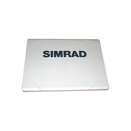 Suncover til Simrad NSS Evo2 16", vist fra siden, monteret på en båd