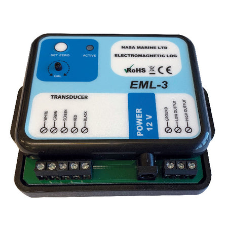 Nasa EML-3 elektromagnetisk log med 50 mm transducer monteret på båd.