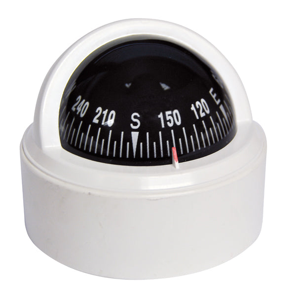 Riviera kompas STELLA BS1 65mm med hvid rose, set forfra