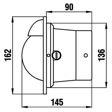 Riviera kompas POLARE BP2 set forfra, sort design til skotmontering.
