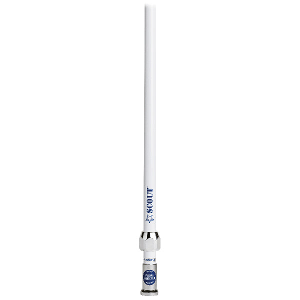 Scout VHF antenne 1,5m i hvid farve set fra siden