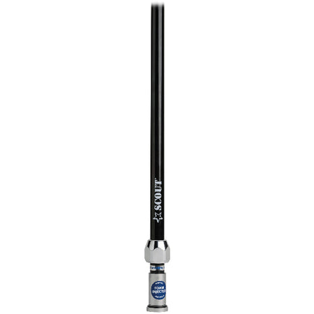 Scout Quick 2 VHF antenne i sort, set fra siden.