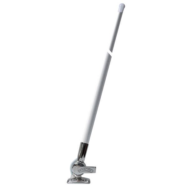 Glomex VHF antenne RA104SS set forfra med rustfri fod og kabel.