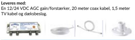 Glomex V9126 AGC TV antenne monteret på en båd med skyline i baggrunden