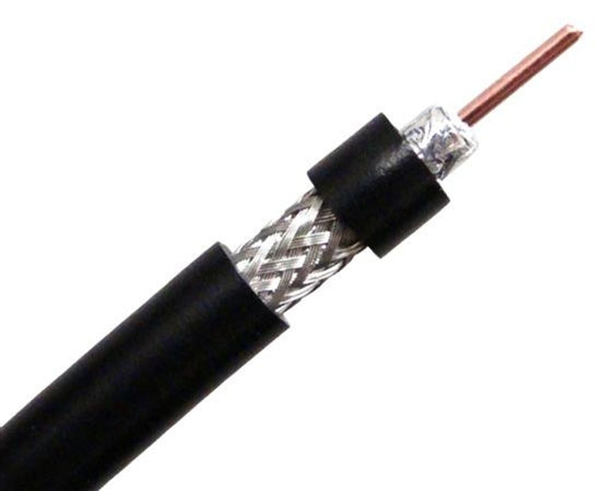 VHF kabel RG58 fra 1852, sort 6mm, rullet til 100m