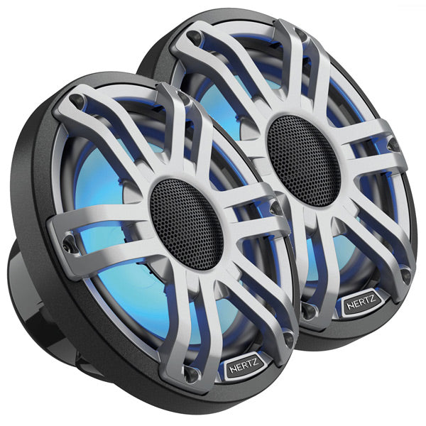 Hertz HMX 6.5 S-LD-G marine højttaler set forfra med RGB belysning