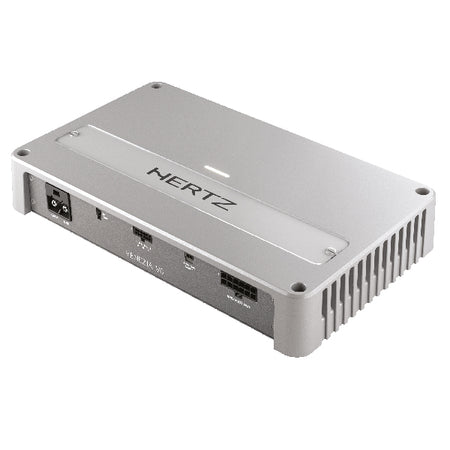 Hertz VENEZIA V6 marine forstærker set forfra med tydelige kontrolknapper