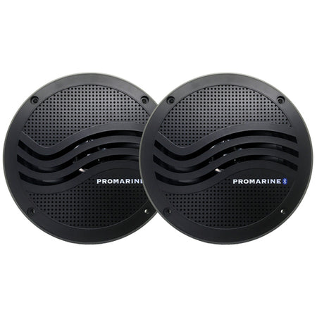 Promarine bluetooth højtaler slave sæt set forfra i sort farve.