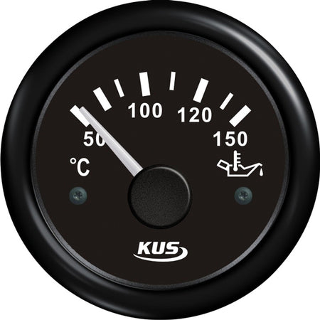 Kus olie temperaturmåler sort, viser temperatur mellem 50-150 grader.