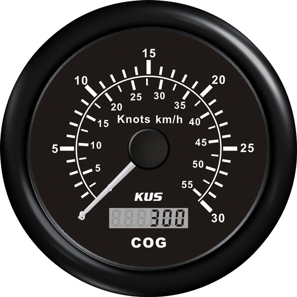 Kus GPS speed viser hastighed op til 30 knob, med sort design.