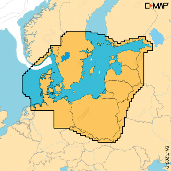 C-Map Discover X kort til Skagerak og Østersøen i detaljeret format