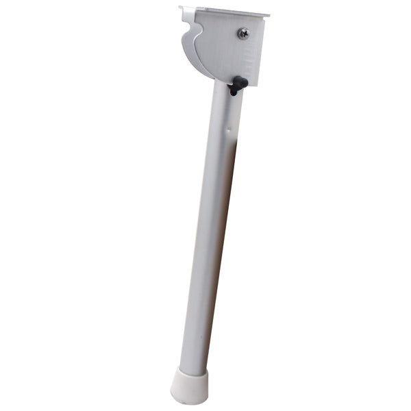 Bordsupport beslag fra SeaTec, 67 cm, i aluminium, set forfra.