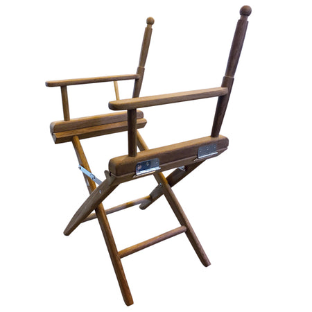 Roca foldebar instruktørstol i teak set fra siden, med 44 cm siddehøjde