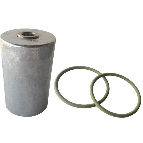 Tecnoseal zink anode med en diameter på 61 mm, set fra siden.