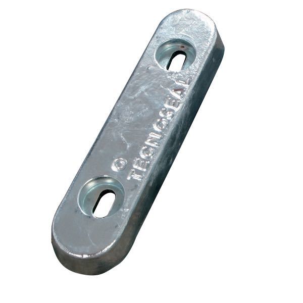 Tecnoseal zinkstykket set fra siden, mål 29 x 63 x 250 mm