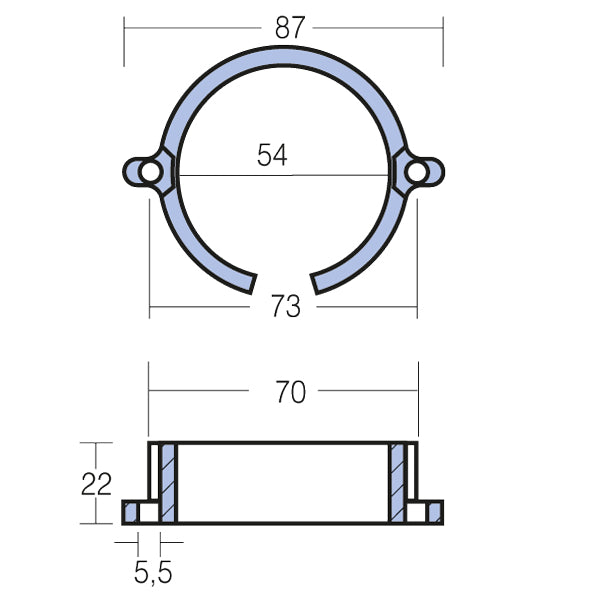 Zinkanode fra Tecnoseal, klar til montering på Mercuiser motor.