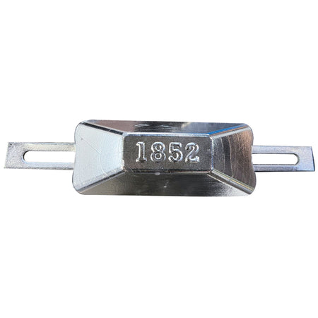 1852 zinkanode på hvid baggrund, vejer 0.50 kg
