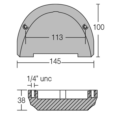 1852 zinkanode på montageplade klar til installation