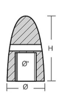 1852 zinkmøtrik med mål, ideel til bådmontering.